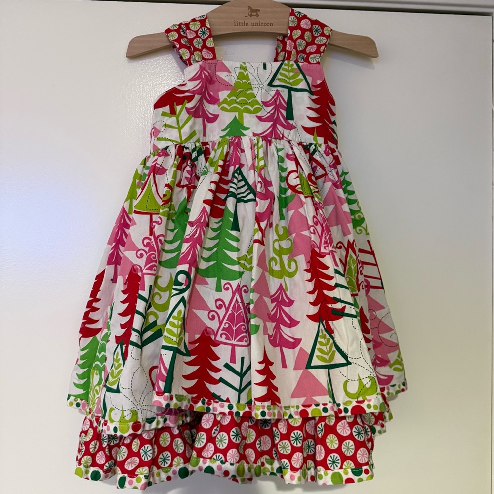 Jelly The Pug Polka Dot Dress with Red and Green